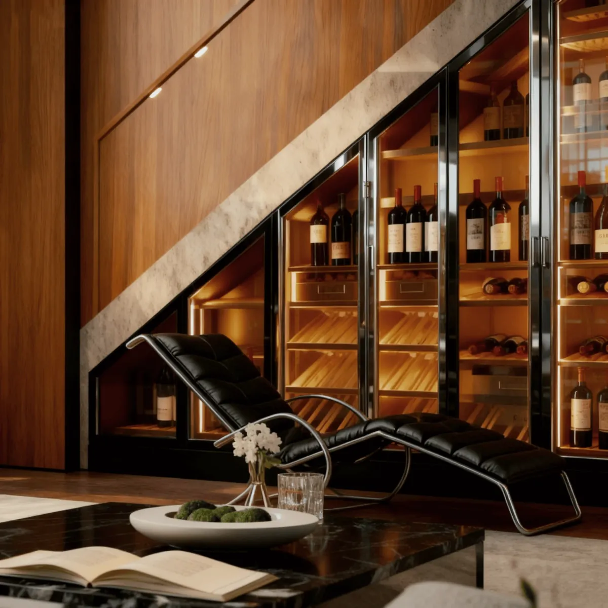 Custom Curved Stainless Steel Wine Cellar Cabinet with Single-Zone Cooling detail
