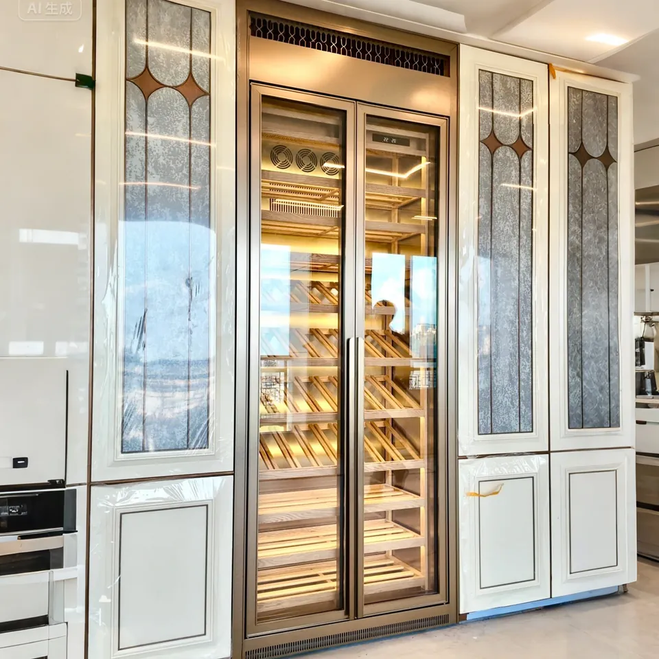 Electric USB Dual-Zone Stainless Steel Wine Cabinet with Compressor Cooling project reference