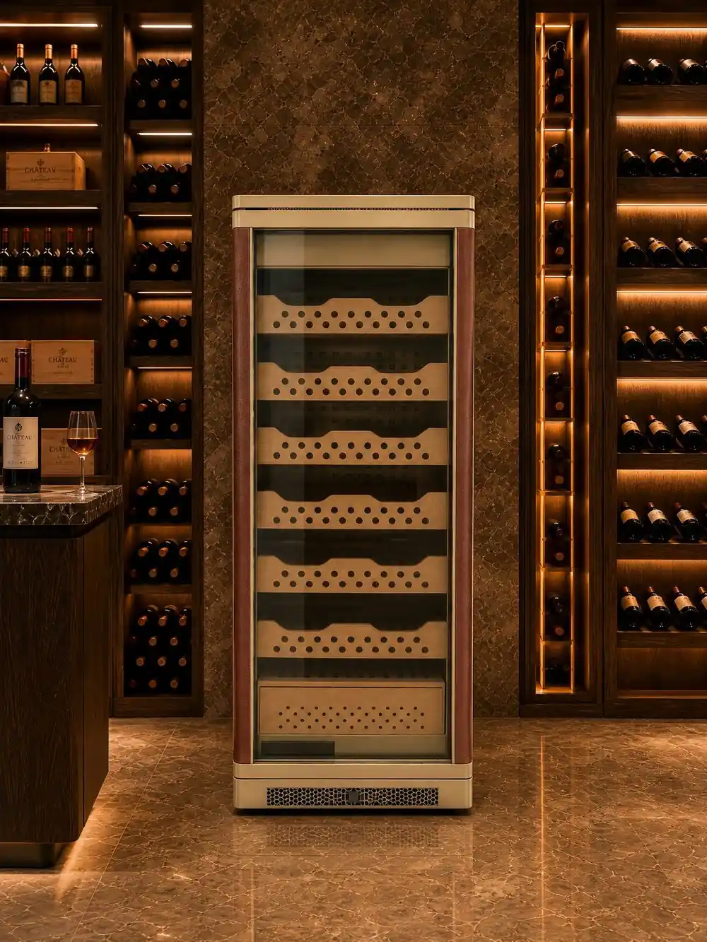 ROYAL METAL Electric Stainless Steel Cigar Cabinet 448L, Dual Zone 4