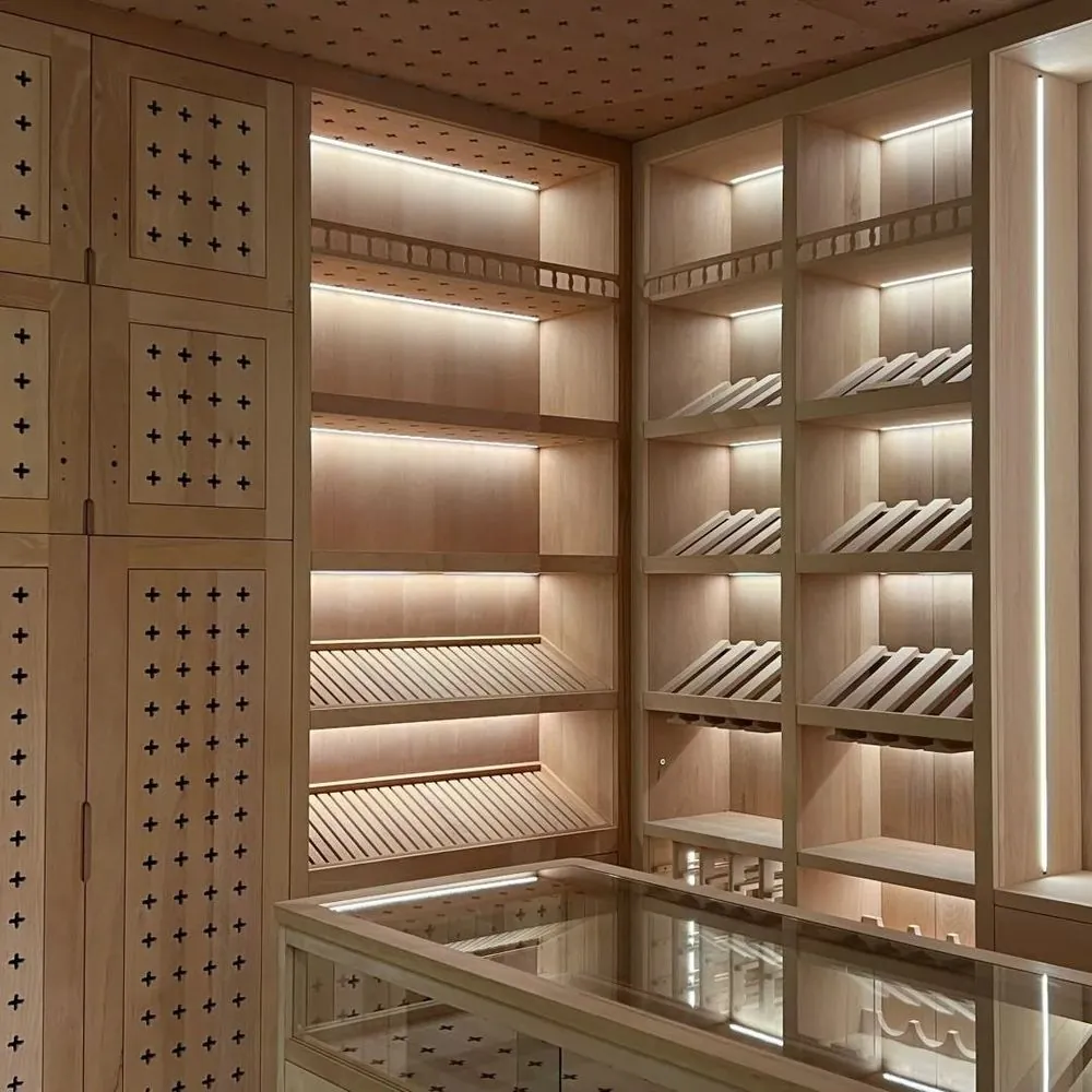 ROYAL METAL Stainless Steel Cigar Humidor Cabinet, Dual Zone Humidity