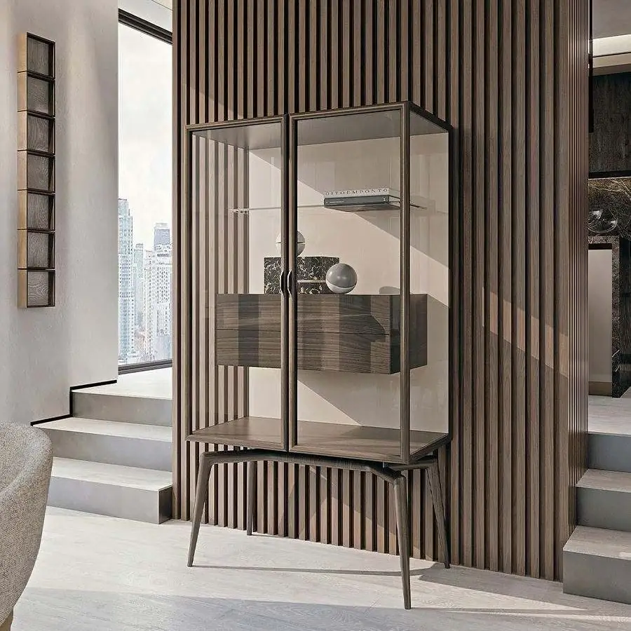 ROYAL METAL Italian Glass Display Cabinet, Transparent Glass Door 2
