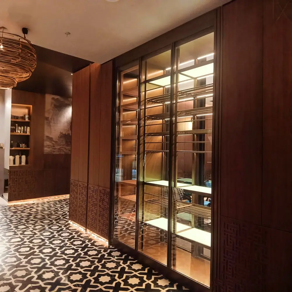 Built-In Corner Stainless Steel Wine Display Cabinet, Refrigerator 2