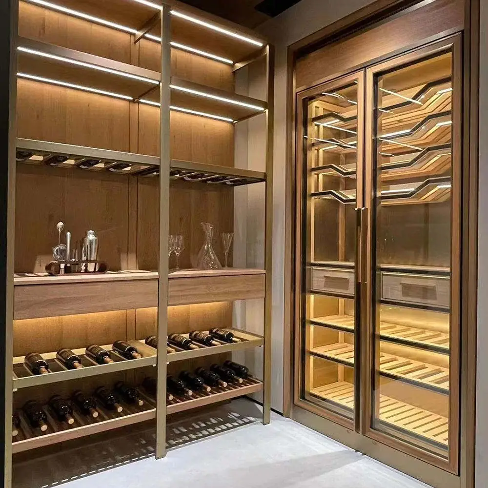 Wine Display Cabinet with Glass Door, Stainless Steel Refrigerator project detail