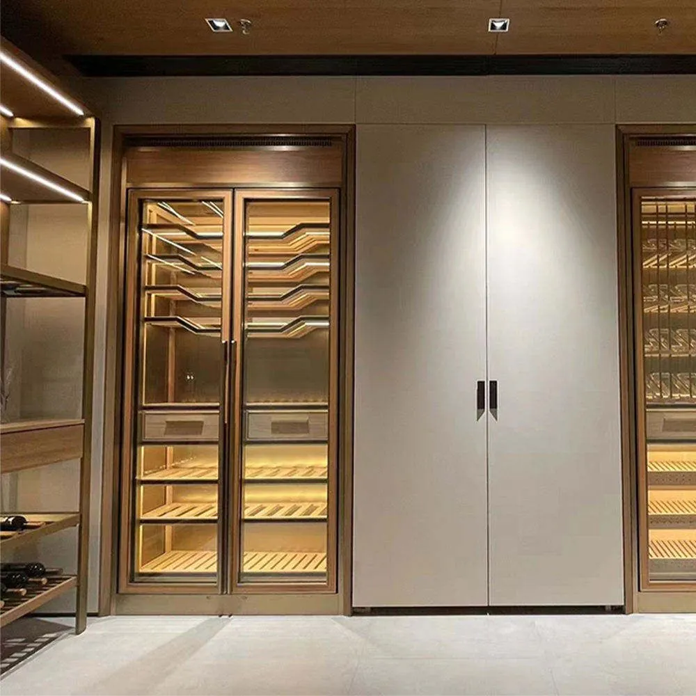 Wine Display Cabinet with Glass Door, Stainless Steel Refrigerator 4