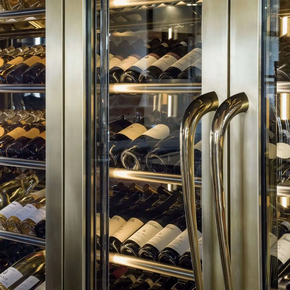 Bar Cabinet with Glass Door, Modern Stainless Steel Wine Display project detail