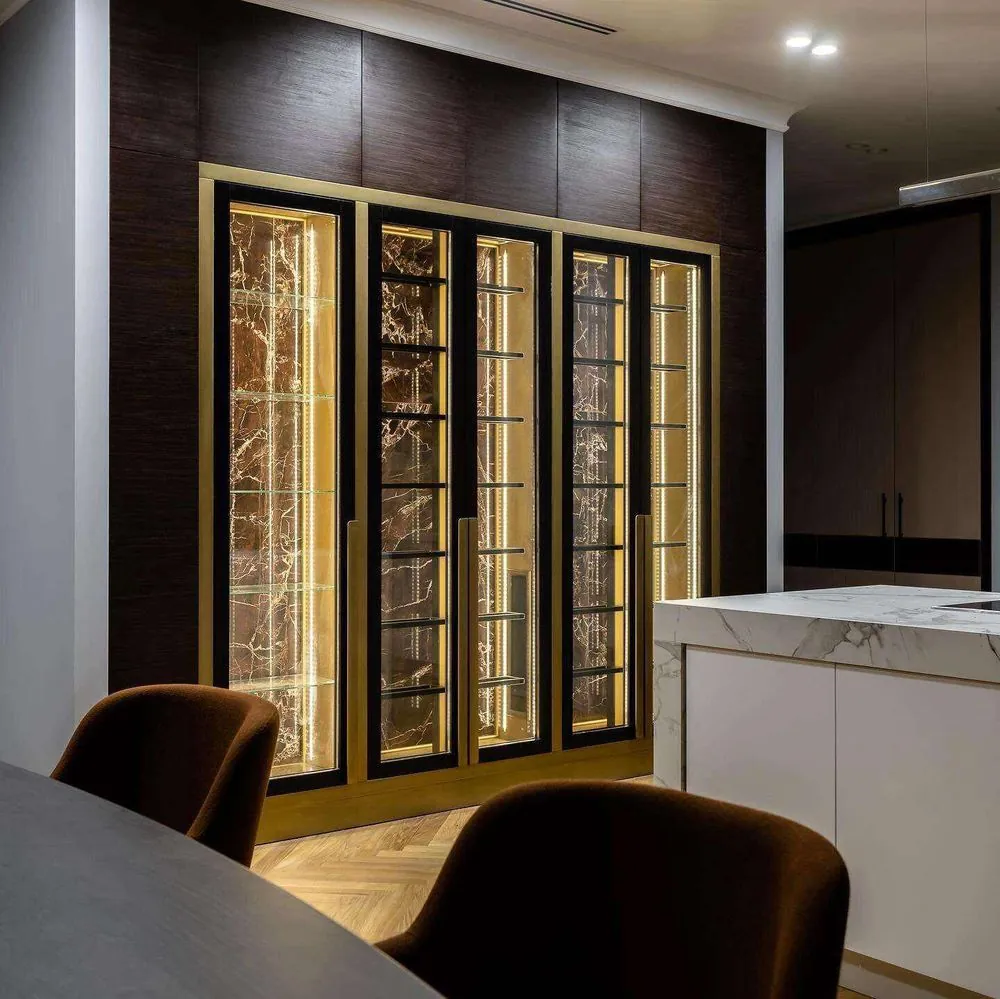 Metal Wine Cabinet Dual Zone Wine Cooler, Stainless Steel LED Light project detail