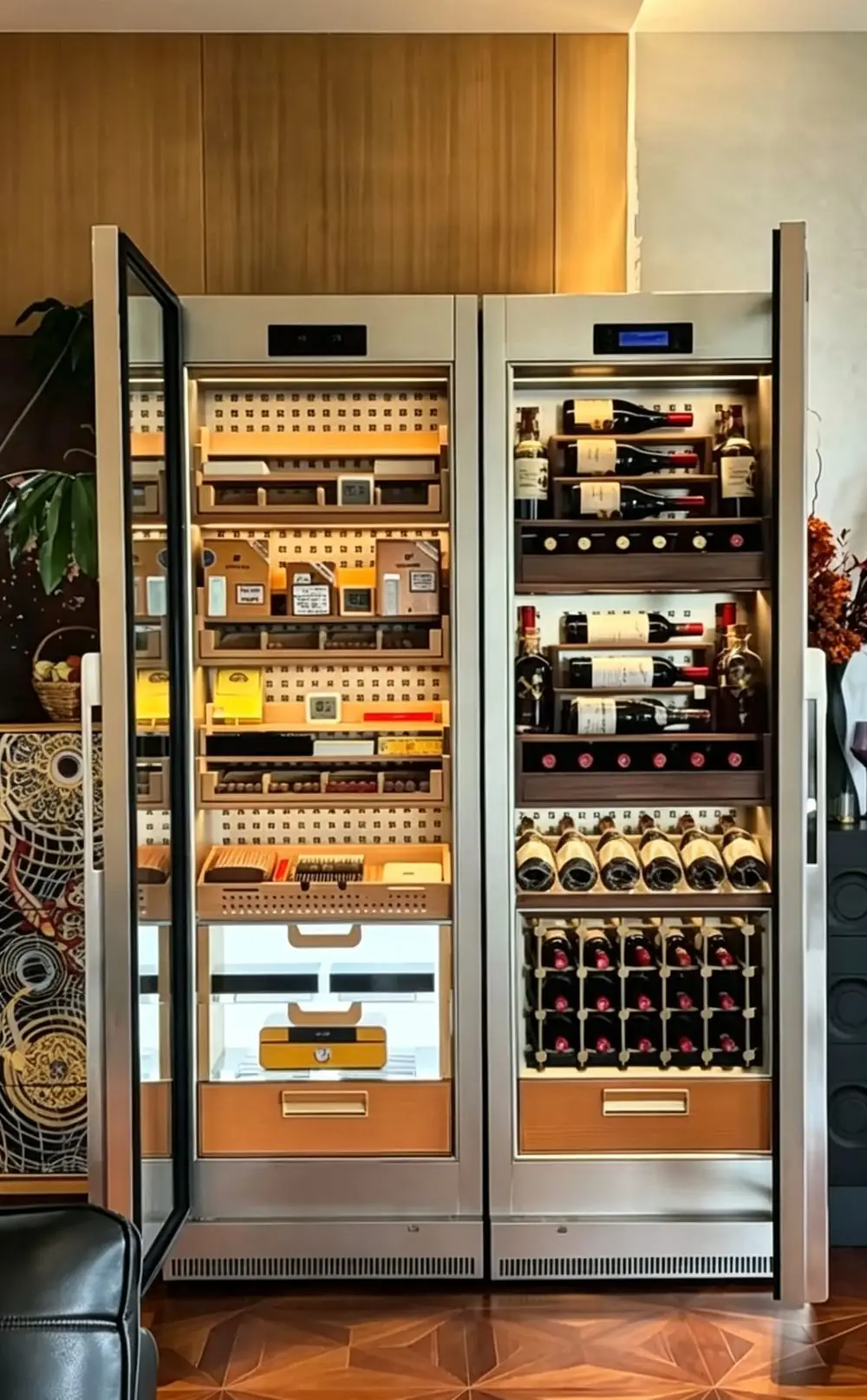 RM-009 illuminated wine cabinet control display