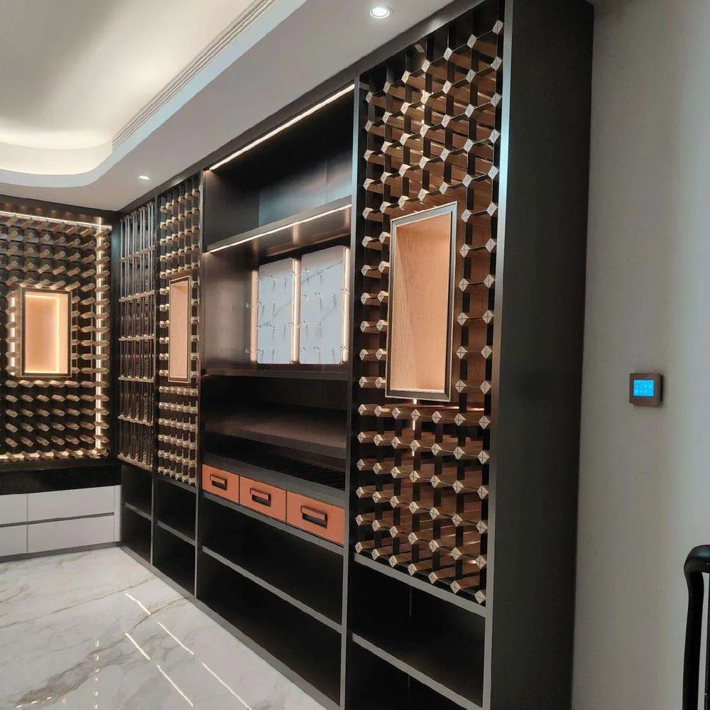 RM-006 Hybrid Stainless Steel and Solid Wood Wine Cellar for 120 Bottles