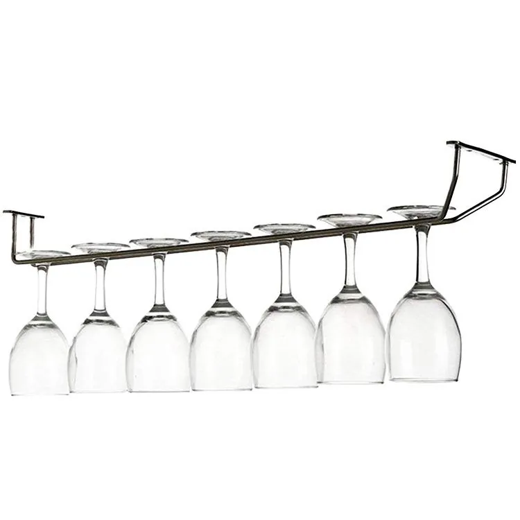 Stainless Steel Wine Rack Gold Bottle Display, Hanging Cup Custom