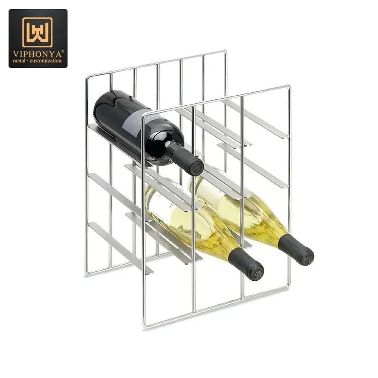 Stainless Steel Wine Rack Gold Bottle Display, Hanging Cup Custom 4