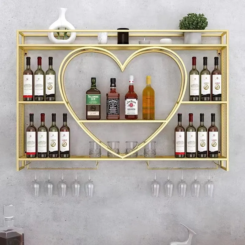 Wall Mounted Wine Rack 304 Stainless Steel, LED Light Night Club Bar 5